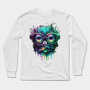 Psychedelic, melting Head Monster Long Sleeve T-Shirt